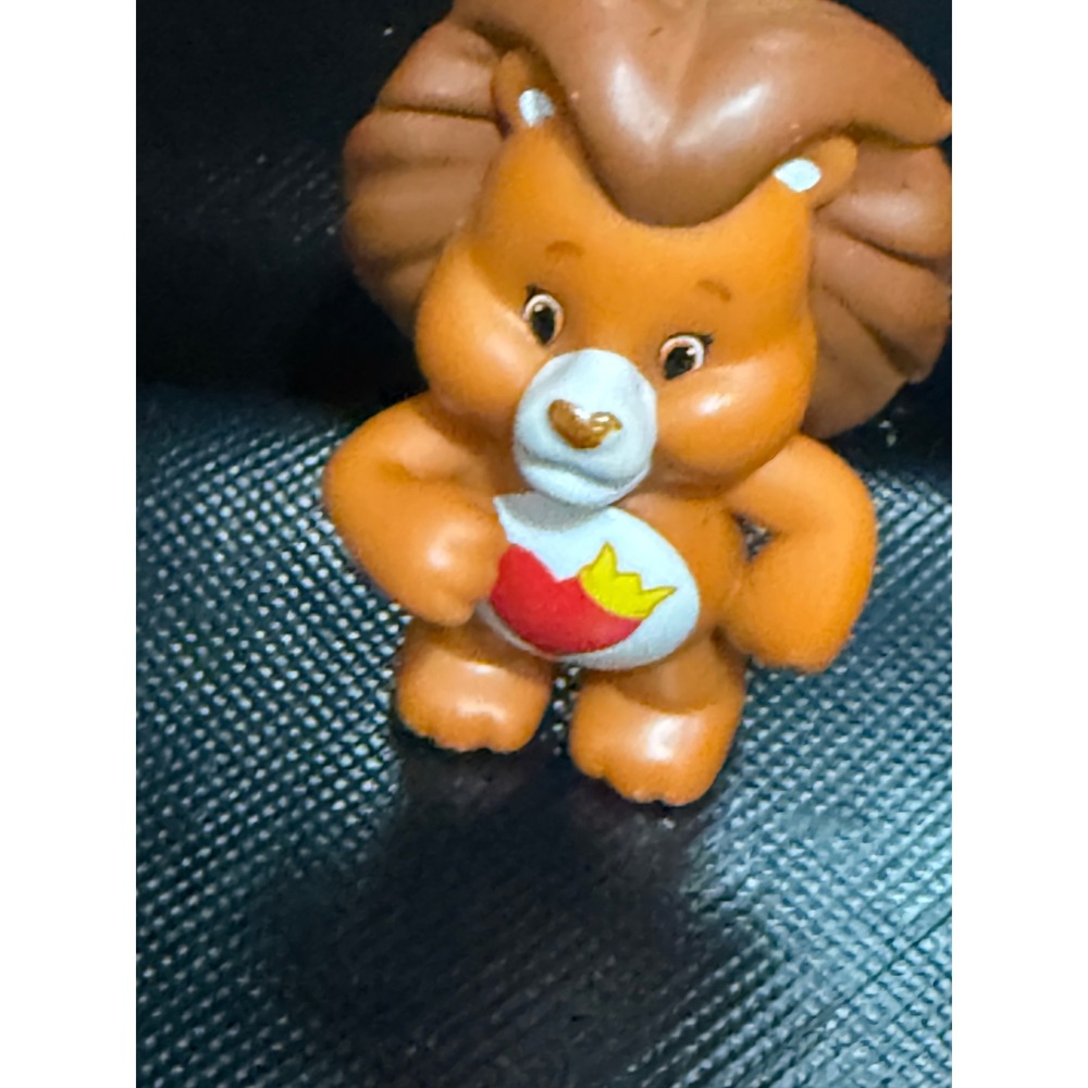 Vintage Care Bears Cousins Brave Heart Lion PVC Figurine Orange 1980s Miniature